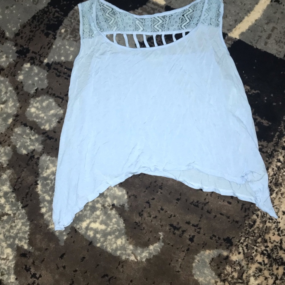 Sky blue flowy crop top